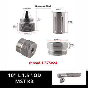 10 Inch Stainless Steel Fuel Filter 1/2-28 and 5/8-24 Modular Solvent Trap 1.375x24 MST Kit 1.58'' OD