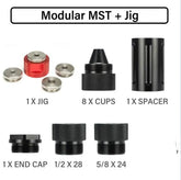 CAR SCREW KIT 10''L 1.58''OD ALUMINUM 7075 MODULAR SOLVENT FUEL FILTER 1.375X24 TUBE 5/8X24 + DRILL JIG FIXTURE GUIDE